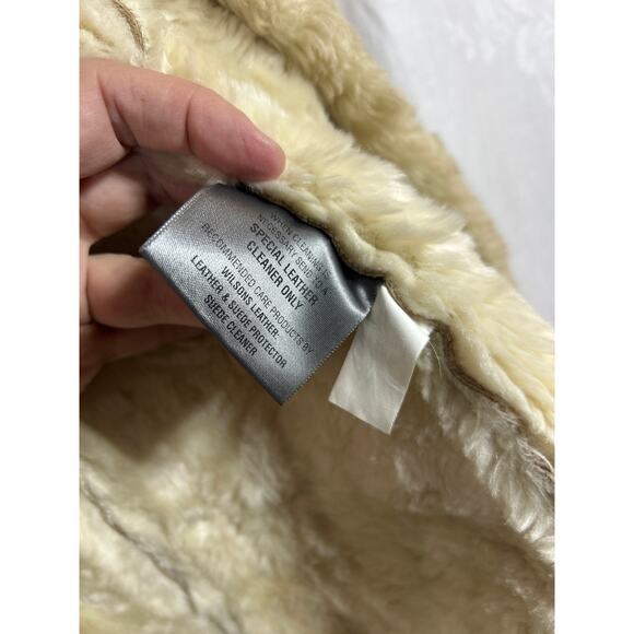 Vintage Wilsons Leather Jacket Large Tan Sherpa Lined Penny Lane Phoebe READ - Picture 8 of 12